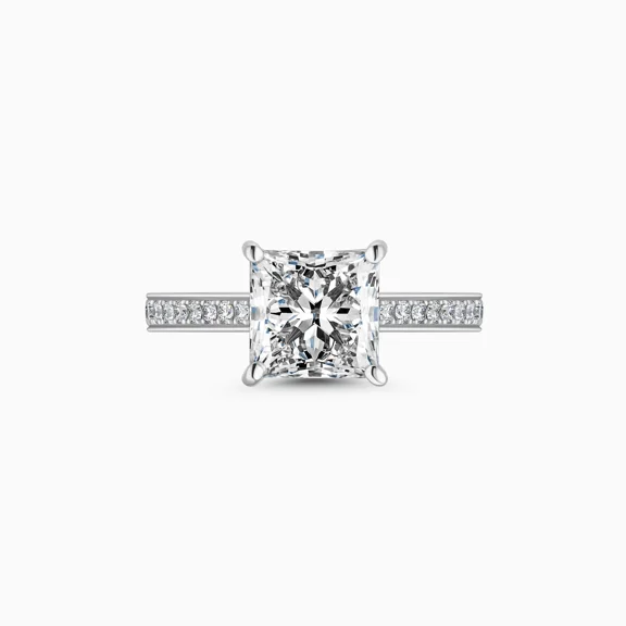 Oryn Jewel Princess Cut 2.2 Ct Diamond Engagement Ring - 14K White Gold Plated Rings - Anniversary Ring for Women - Party Wear Diamond Ring - Forever Diamond Ring for Women - Proposal Ring