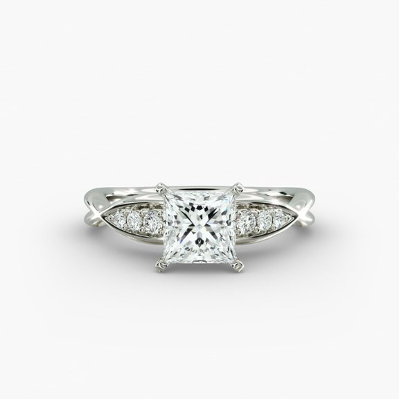 Oryn Jewel Princess Cut 2 Ct Diamond Ring - 14K White Gold Plated Ring - Engagement Designer Ring for Women - Heart Shape Proposal Ring - Fine Beautiful Special Ring - Forever Ring for Women