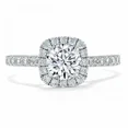 thumbnail image 1 of Oryn Jewel Round Cut 1.9 Ct Diamond Engagement Ring for Women - 14K White Gold Plated Ring - Wedding Anniversary Ring for Gift - Modern Cushion Halo Anniversary Ring - Proposal Ring, 1 of 3