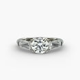 thumbnail image 1 of Oryn Jewel Round Cut 2.1 Ct Diamond Ring for Her - 14K White Gold Plated Ring - 3 Stone Wedding Mid Ring for Women - Christmas Engagement Ring - Special Occasion Ring - Valentine Proposal Ring, 1 of 3