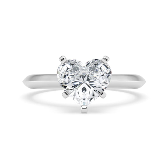 Oryn Jewel Solo Prong Set Lab Diamond Ring - 1.9 Ct Heart Cut Lab Created Diamond Ring - 14K White Gold Over Solitaire Ring - Lab Diamond Rings for Women's - Solitaire Engagement Ring