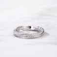 thumbnail image 1 of Oryn Jewelry 1.1 Ct Brilliant Round Cut Moissanite Ring - Twisted Style Engagement Band - 14K White Gold Plated Wedding Anniversary Ring for Women - Special Occasion Jewelry, 1 of 4