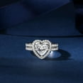 thumbnail image 1 of Oryn Jewelry 1.7 Ct Heart Cut Moissanite Ring - 14K White Gold Plated Wedding Band - Romantic Heart Shape Bridal Bands - Matching Band Valentine Gift for Women, 1 of 6