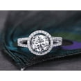 thumbnail image 1 of Oryn Jewelry 1.8 Ct Round Brilliant Cut Moissanite Ring - 14K White Gold Plated Anniversary Wedding Ring - Fine Occasion Engagement Ring Gift for Her, 1 of 4