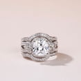 thumbnail image 1 of Oryn Jewelry 1.9 Ct Radiant Moissanite Ring - 14K White Gold Plated Halo Style - Triple Band Engagement Ring for Women, 1 of 5