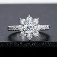 thumbnail image 1 of Oryn Jewelry 1.9 Ct Round Brilliant Cut Moissanite Ring - 14K White Gold Plated Jewelry - Floral Style Engagement Ring - Women’s Gift Moissanite Jewelry, 1 of 6