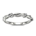 thumbnail image 1 of Oryn Jewelry 1 Ct Brilliant Round Cut Moissanite Ring - 14K White Gold Plated Wedding Anniversary Ring - Sterling Twisted Crossover Engagement Ring - Birthday Gift for Teen Her, 1 of 4