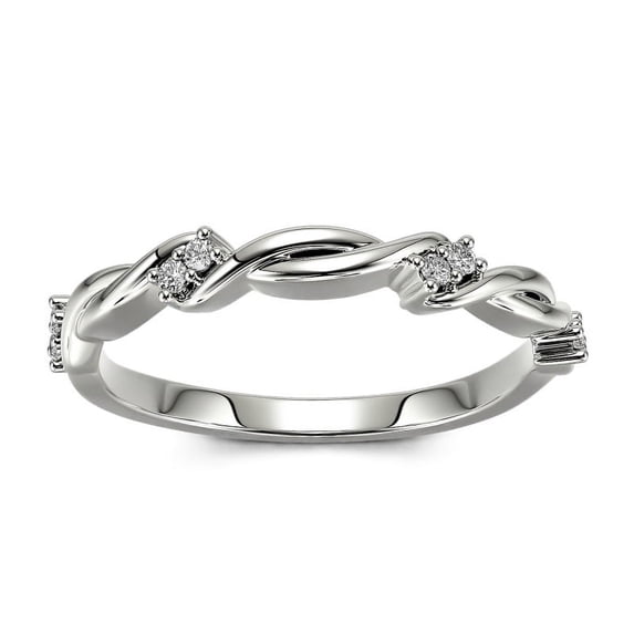 Oryn Jewelry 1 Ct Brilliant Round Cut Moissanite Ring - 14K White Gold Plated Wedding Anniversary Ring - Sterling Twisted Crossover Engagement Ring - Birthday Gift for Teen Her