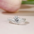 thumbnail image 1 of Oryn Jewelry 14K White Gold Plated Anniversary Ring - 1.5 Ct Round Cut Brilliant Moissanite for Women - Eternity Bypass Moissanite Rings for Women - Valentine Jewelry Gift for Her, 1 of 4