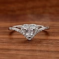 thumbnail image 1 of Oryn Jewelry 14K White Gold Plated Bands for Gifting - 1.8 Ct Heart Cut Moissanite Bands - V-Shaped Bridal Moissanite Jewelry - Timeless Halo Wedding Band - Valentine's Gift Pick, 1 of 5