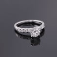 thumbnail image 1 of Oryn Jewelry 14K White Gold Plated Moissanite Band - 1.8 Ct Round Cut Brilliant Moissanite Band for Her - Solitaire Accent Band - Elegant Wedding Jewelry, 1 of 6