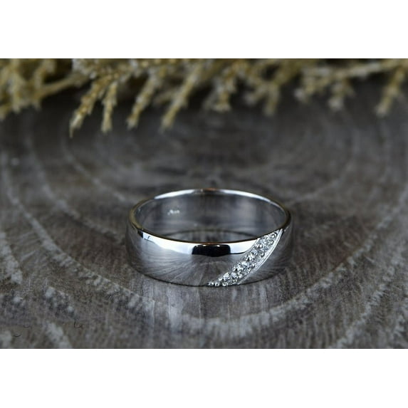 Oryn Jewelry 14K White Gold Plated Wedding Rings - 0.8 Ct Round Brilliant Cut Moissanite Rings - Women’s Jewelry for Engagement & Wedding - Anniversary Classic Rings - Casual Stacking Ring Band