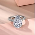 thumbnail image 1 of Oryn Jewelry 2 Ct Pear Cut Moissanite Ring - 14K White Gold Plated Band - Wedding Anniversary Jewelry - Solo Moissanite Ring for Women, 1 of 4