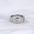 thumbnail image 1 of Oryn Jewelry Broad Princess Cut 2.5 Ct Moissanite Ring - 14K White Gold Plated Wedding Anniversary Band - Proposal Party Wear Rings for Men, 1 of 2
