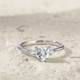 thumbnail image 1 of Oryn Jewelry Heart Cut 2.5 Ct Moissanite Ring - 14K White Gold Plated 3 Stone Band - Excellent Trilogy Engagement Wedding Ring for Women - Elegant Gift for Her, 1 of 4
