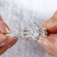thumbnail image 1 of Oryn Jewelry Marquise Cut 1.6 Ct Excellent Moissanite Engagement Ring - 14K White Gold Plated Anniversary Wedding Band - Matching Bridal Ring Set for Her, 1 of 5