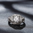 thumbnail image 1 of Oryn Jewelry Retro-Inspired Vintage Ring Set for Women - 1.8 Ct White Moissanite Reproduction Jewelry - Bridal Wedding Engagement Set - Matching Band Included, 1 of 6