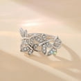 thumbnail image 1 of Oryn Jewelry Round Cut 0.6 Ct Moissanite Band - 14K White Gold Plated Band for Gifting - Elegant Butterfly Inspired Gift for Women - Milgrain Bridal Jewelry - Her Birthday Present, 1 of 6