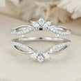 thumbnail image 1 of Oryn Jewelry Round Cut 1.4 Ct White Moissanite Band - 14K White Gold Plated Band - Double Band Enhancer Wedding Ring - Jewelry for Mom or Wife, 1 of 6