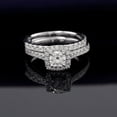 thumbnail image 1 of Oryn Jewelry Round Cut 1.8 Ct Moissanite Bands - 14K White Gold Plated Bands - Halo Wedding Band for Women - Forever Moissanite Jewelry - Special Occasion Band - Proposal Gift Jewelry, 1 of 6