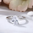 thumbnail image 1 of Oryn Jewelry Solitaire with Accents Band in 14K White Gold Plated - 1.9 Ct Oval Moissanite - Anniversary Gift for Women - Beautiful Elegant Band, 1 of 6