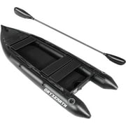 Oryxearth 10.8ft Inflatable Dinghy Boat for Adults, Heavy Duty Inflatable Fishing Pontoon Skiff Boats Sport Tender Rescue Raft with Paddle, Aluminum Alloy Seats, Pump, Fin
