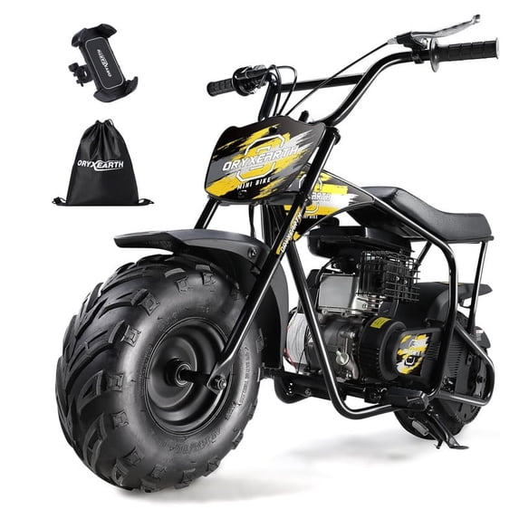Oryxearth OGMR105 Enhanced Mini Dirt Bike, 105cc 4-Stroke Gas Powered Off Road Bike for Teens and Adult, 24mph, Up to 165 LBS, Racing Yellow