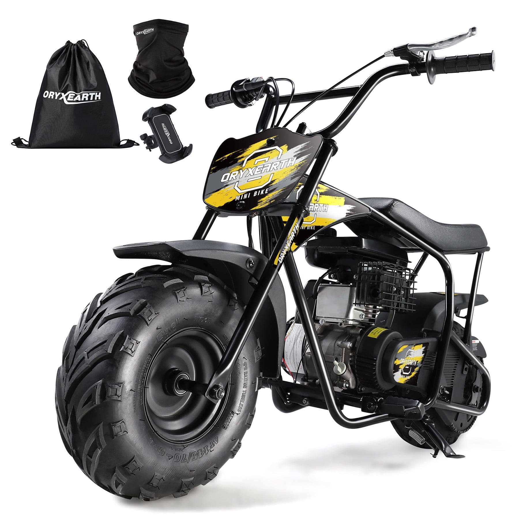 Oryxearth OGMR105 Basic Mini Dirt Bike, 105cc 4-Stroke Gas Powered Off Road Bike for Teens and Adult, 28mph, Up to 165 LBS, Racing Yellow