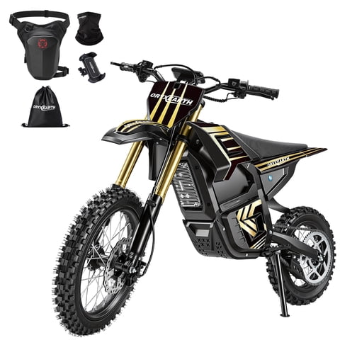 Oryxearth 3000W VE-5 Electric Dirt Bike for Teens & Adults, 40 Mph Off-Road E Dirt Bike with Dual Hydraulic Brakes and 48V Removable Battery, Yellow