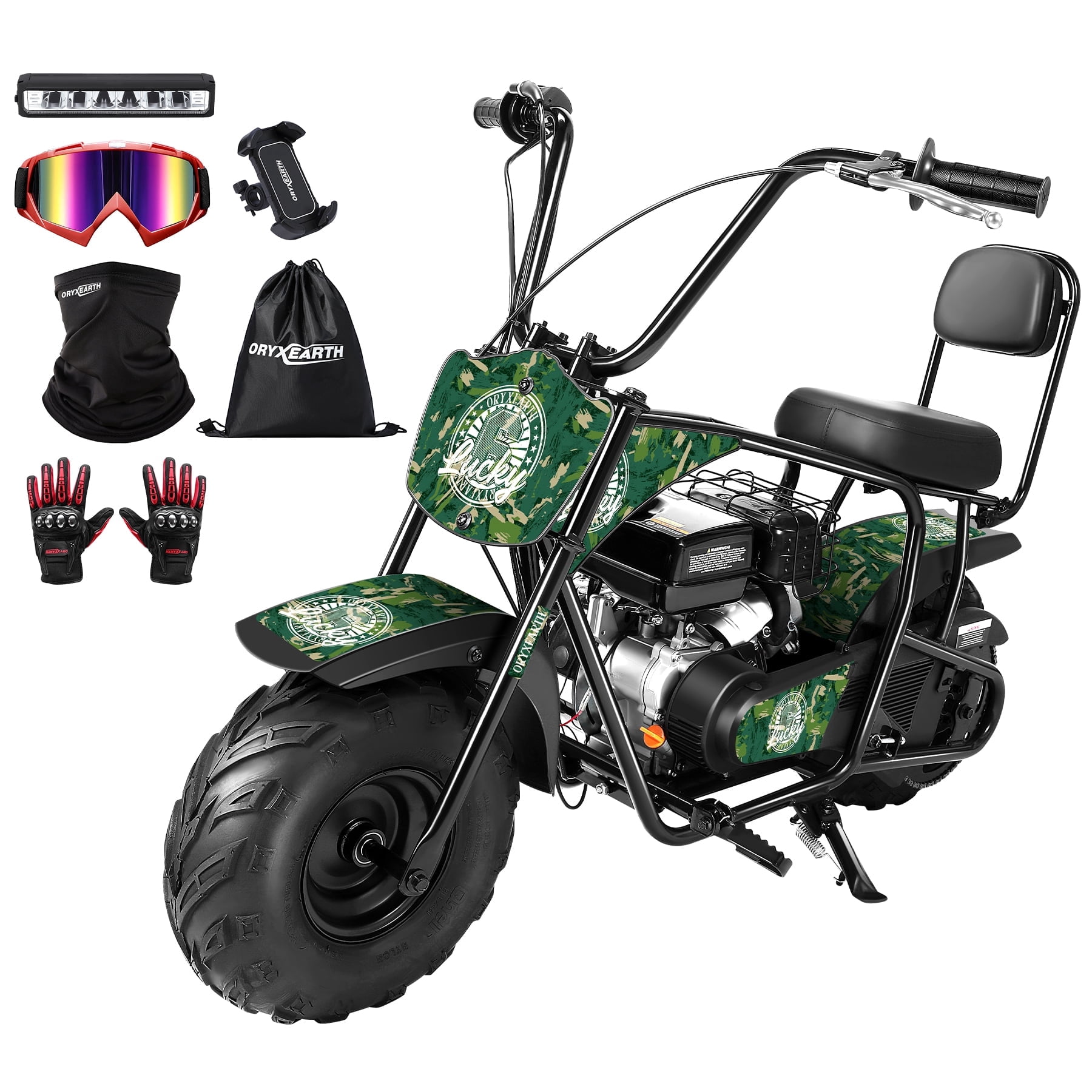 Oryxearth Max OGM99 Gas Powered Mini Dirt Bike,99CC 4 Stroke Off Road Bike for Teens and Adults,up to 18 MPH, Green