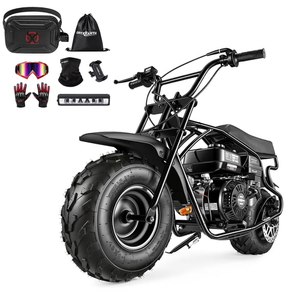 Oryxearth BRM200-2 Max 4-Stroke Minibike, 196CC Gas Powered Dirt Bike,Off-Road Trail for Teens and Adults, up to 35 Mph, Black