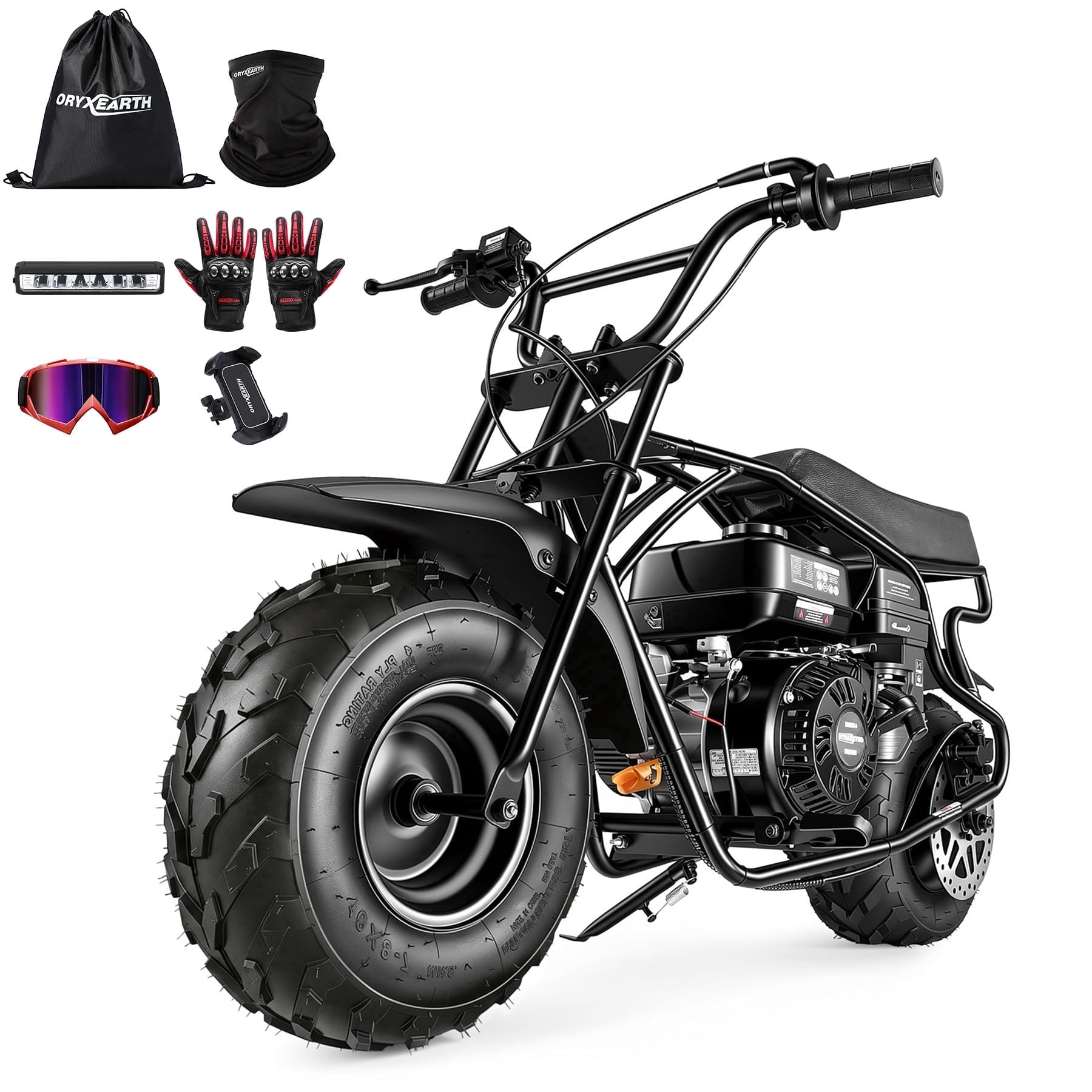 Oryxearth 4-Stroke Mini Bike, 196CC Gas Powered Dirt Bike, Off