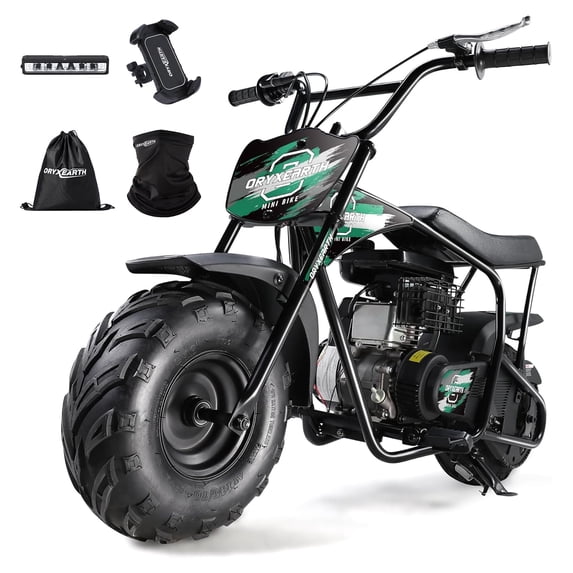 Oryxearth OGMR105 Upgrade Mini Dirt Bike, 105cc 4-Stroke Gas Powered Off Road Bike for Teens and Adult, 24mph, Up to 165 LBS, Racing Green