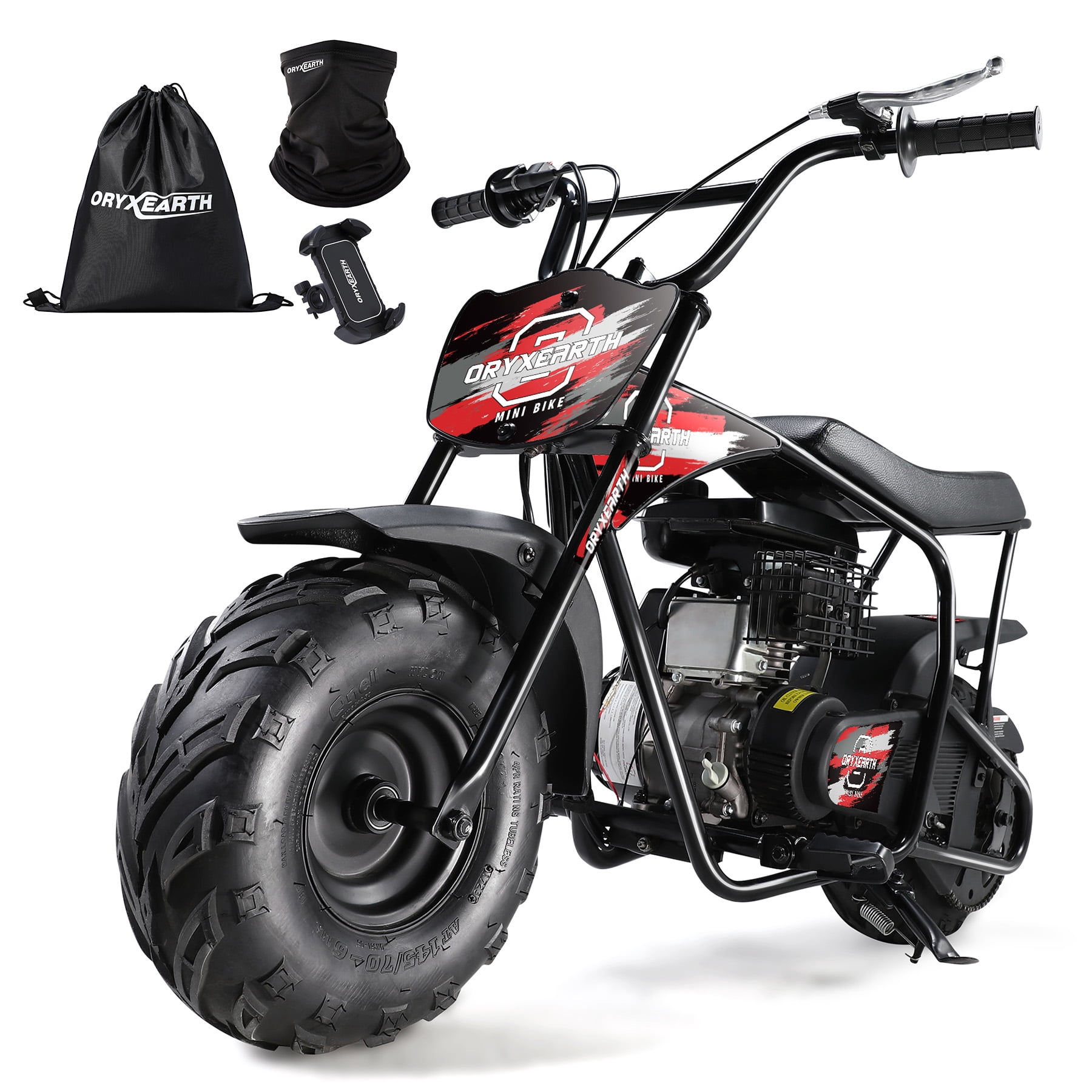 Oryxearth OGMR105 Basic Mini Dirt Bike, 105cc 4-Stroke Gas Powered Off Road Bike for Teens and Adult, 28mph, Up to 165 LBS, Racing Red