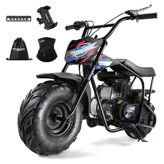 Oryxearth OGMR105 Plus Mini Dirt Bike, 105cc 4-Stroke Gas Powered Off Road Bike for Teens and Adult, 30mph, Up to 165 LBS, Racing Blue