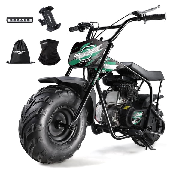 Oryxearth OGMR105 Plus Mini Dirt Bike, 105cc 4-Stroke Gas Powered Off Road Bike for Teens and Adult, 30mph, Up to 165 LBS, Racing Green