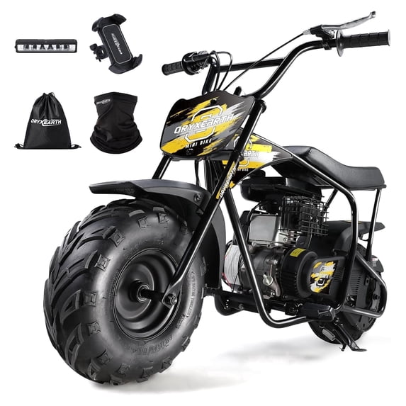 Oryxearth OGMR105 Plus Mini Dirt Bike, 105cc 4-Stroke Gas Powered Off Road Bike for Teens and Adult, 30mph, Up to 165 LBS, Racing Yellow