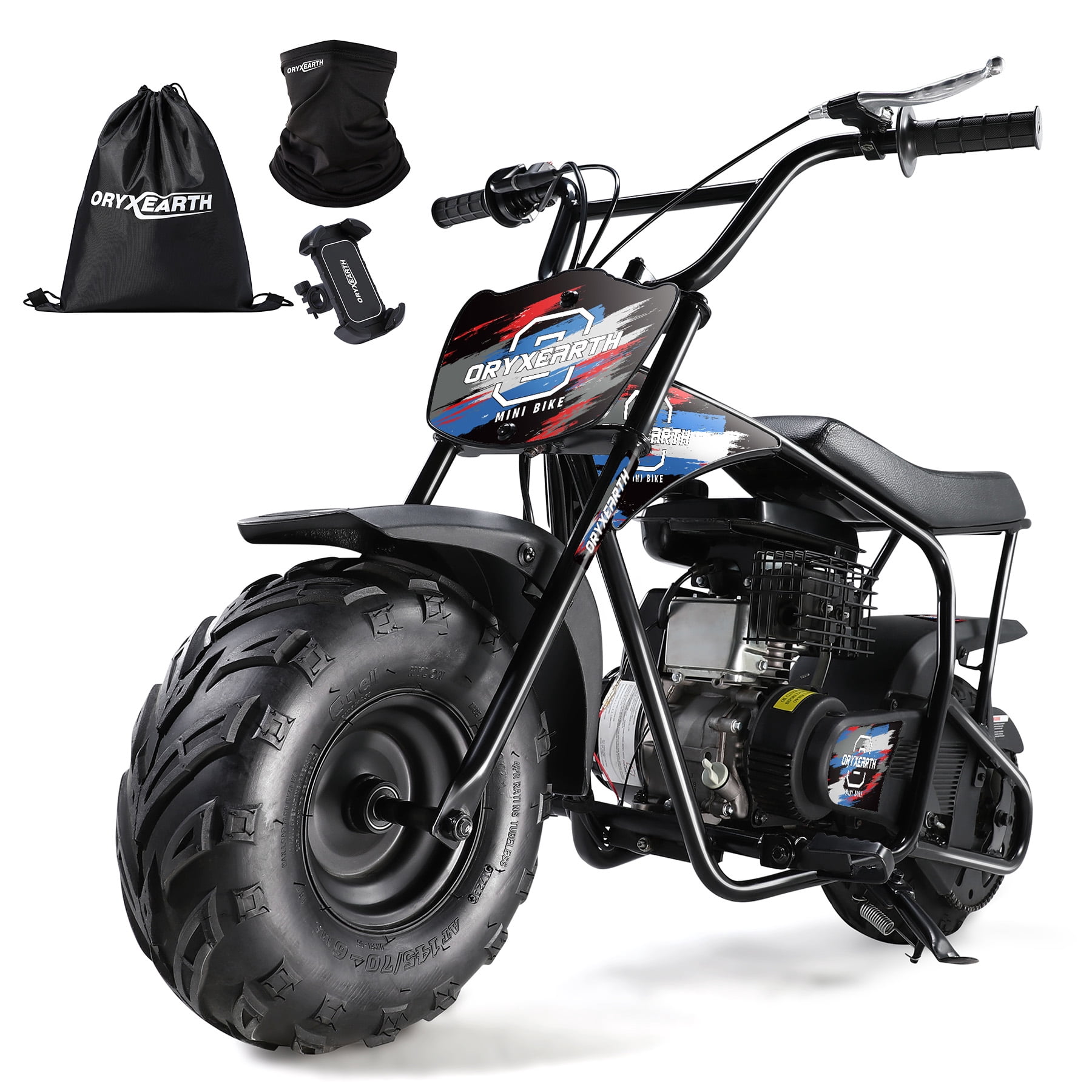 Oryxearth OGMR105 Basic Mini Dirt Bike, 105cc 4-Stroke Gas Powered Off Road Bike for Teens and Adult, 28mph, Up to 165 LBS, Racing Blue