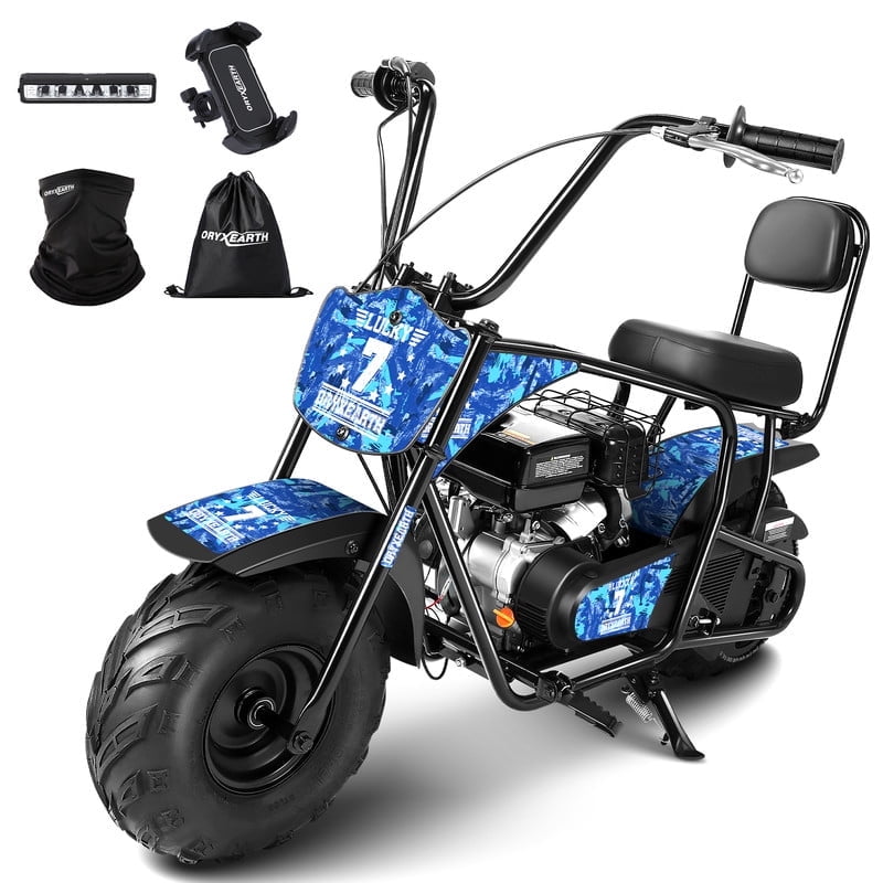 Oryxearth Max OGM99 Gas Powered Mini Dirt Bike,4 Stroke 99cc Off Road Bike for Teens and Adults,up to 18 MPH, Blue