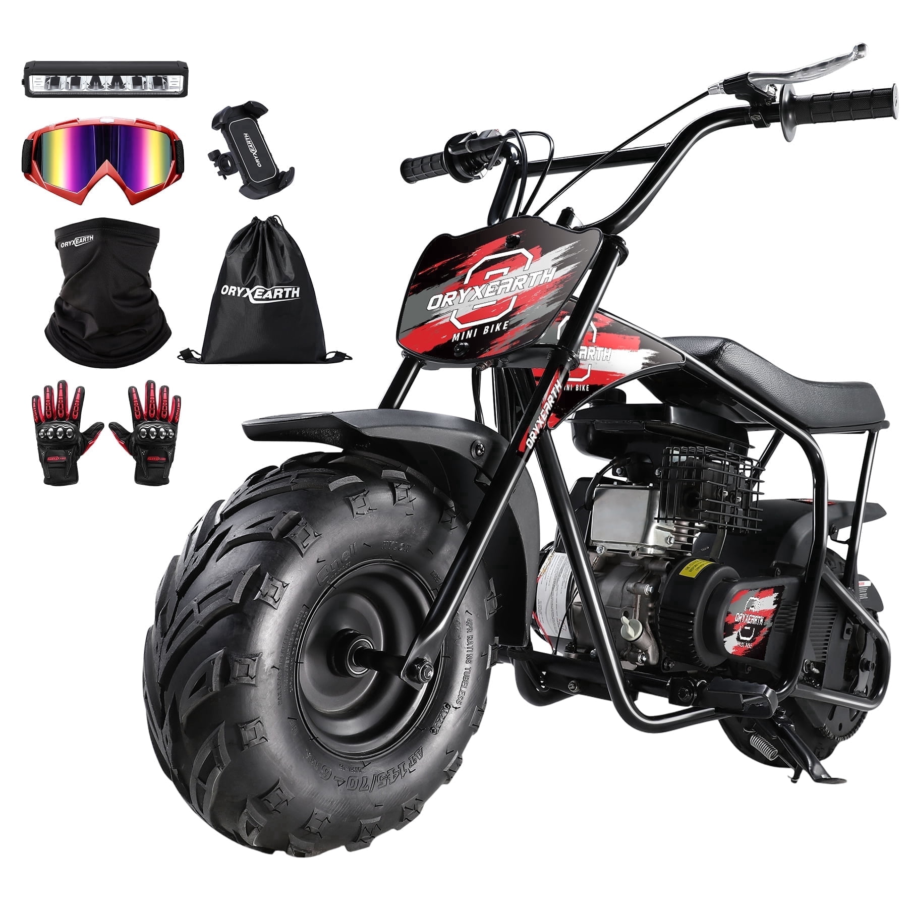 Oryxearth OGMR105 Max Mini Dirt Bike, 105cc 4-Stroke Gas Powered Off Road Bike for Teens and Adult, 28mph, Up to 165 LBS, Racing Red
