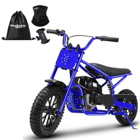 Oryxearth OGM37 Basic Mini Bike Gas Powered, 4-Stroke off Road Bike for Teens, Easy Pull Start, Blue
