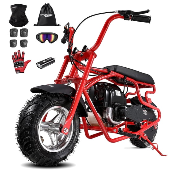 Oryxearth OM-40 Mini Gas Bike for Teens, Off-Road Dirt Bike, Gas Powered 4-Stroke Pocket Bike, Easy Assembly, Red