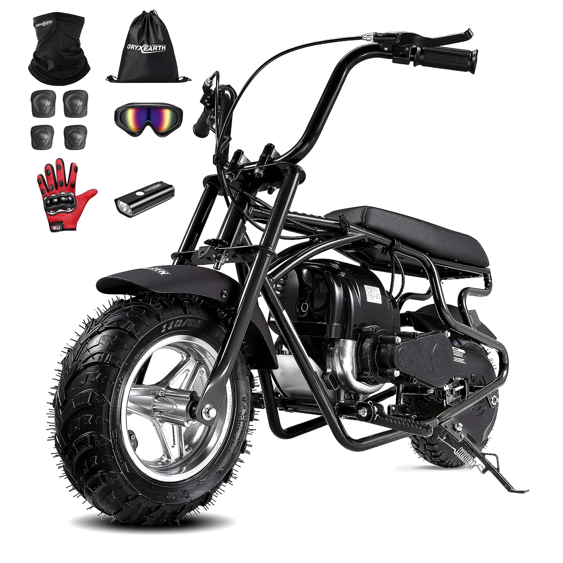 Oryxearth OM-40 Mini Gas Bike for Teens, Off-Road Dirt Bike, Gas Powered 4-Stroke Pocket Bike, Easy Assembly, Black
