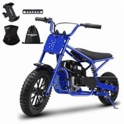 Oryxearth OGM37 Plus Mini Bike Gas Powered, 4-Stroke off Road Bike for Teens, Easy Pull Start, Blue