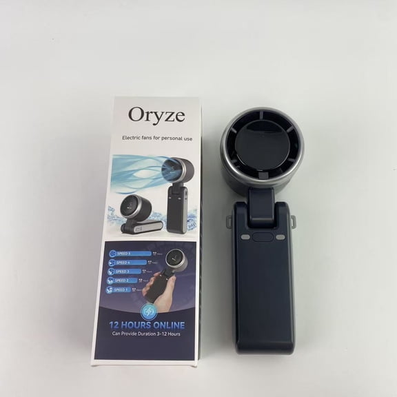 Oryze Electric fans for personal use,Portable Handheld Turbo Fan, 5 Gear Wind, Battery Operated, Up to 12 Working Hours, 3 IN 1 Hand Fans (Black)