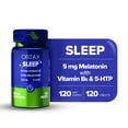 thumbnail image 1 of Orzax Sleep Well Melatonin 5 mg, Vitamin B6 & 5-HTP Supplement, Vegan, 120 Tablets, 1 of 6