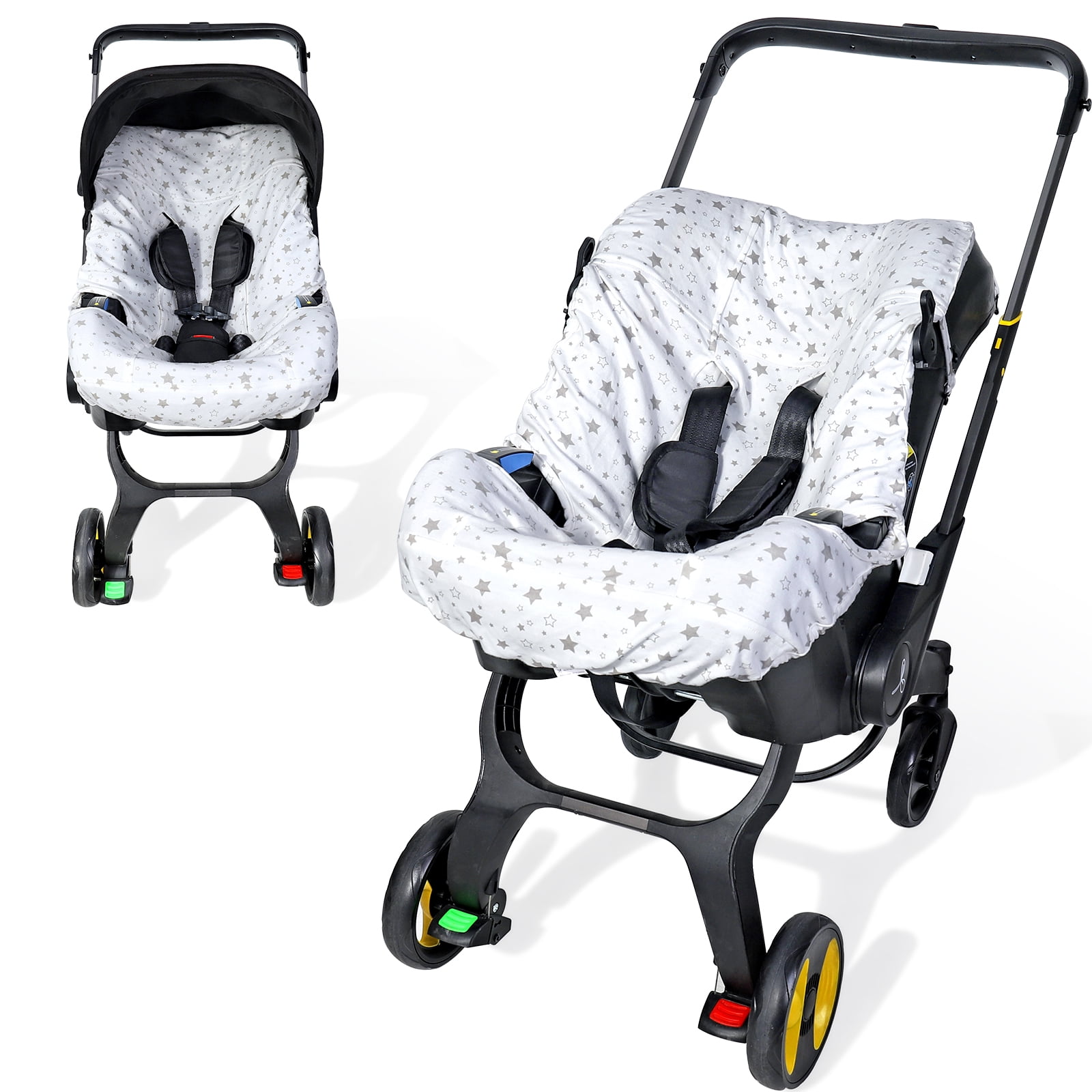 Orzbow Baby Car Seat Cover Liner, Universal Fit Carseat Protective Cover, Made of 100% Cotton - Breathable Prevent Wear & Dirt Suitable Travel Systems (0-12m), Easy to Clean, Machine Washable, White