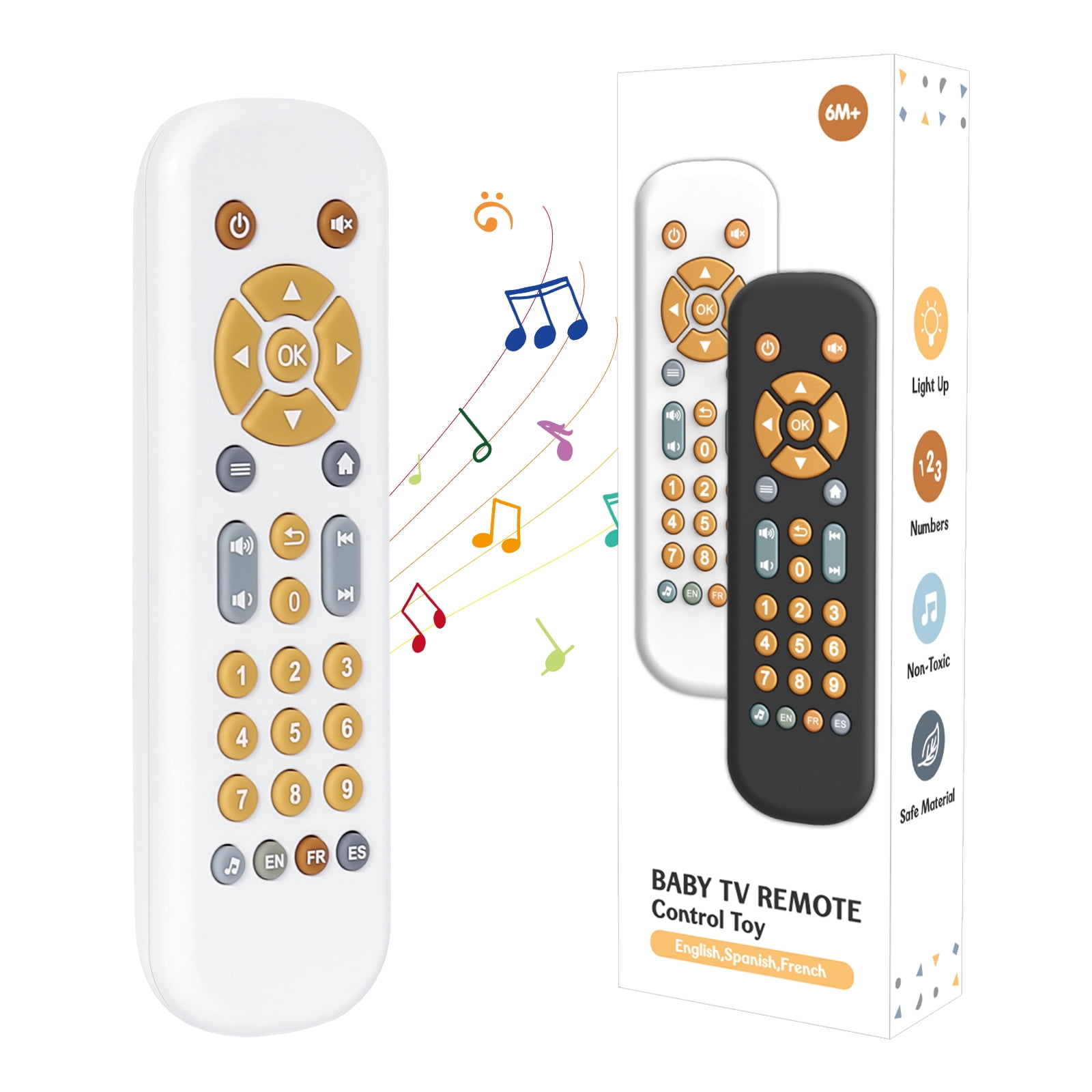 Orzbow Baby Remote Control Toy for 6 Month+ with Silicone Teether Cover ...