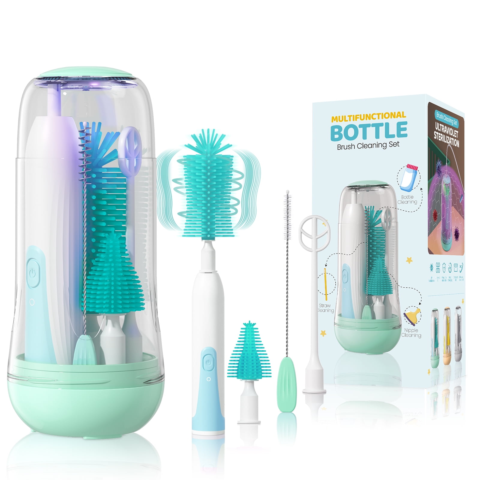 Orzbow Electric Travel Baby Bottle Brush Set with Storage Box