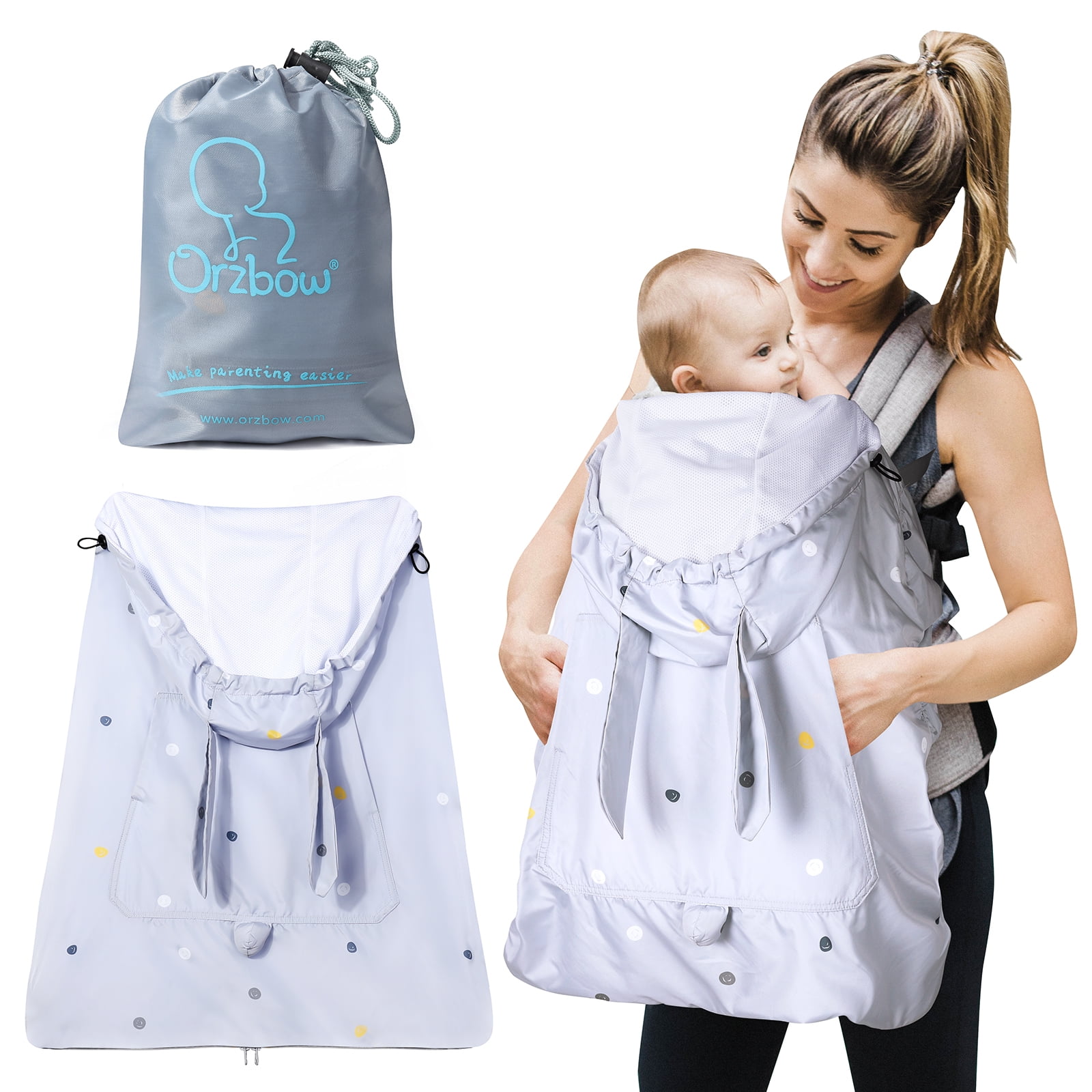 Orzbow Summer Baby Carrier Cover with Detachable Hood, Waterproof